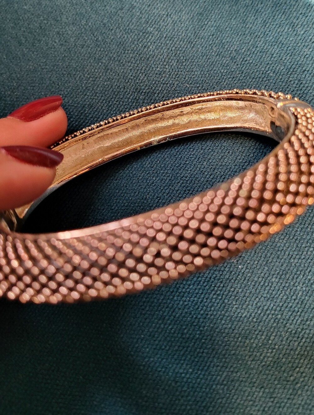 Textured Hinge Bangle Bracelet